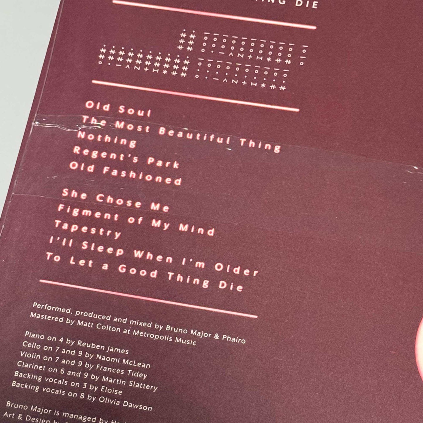 To Let a Good Thing Die by Bruno Major Vinyl Record LP Album