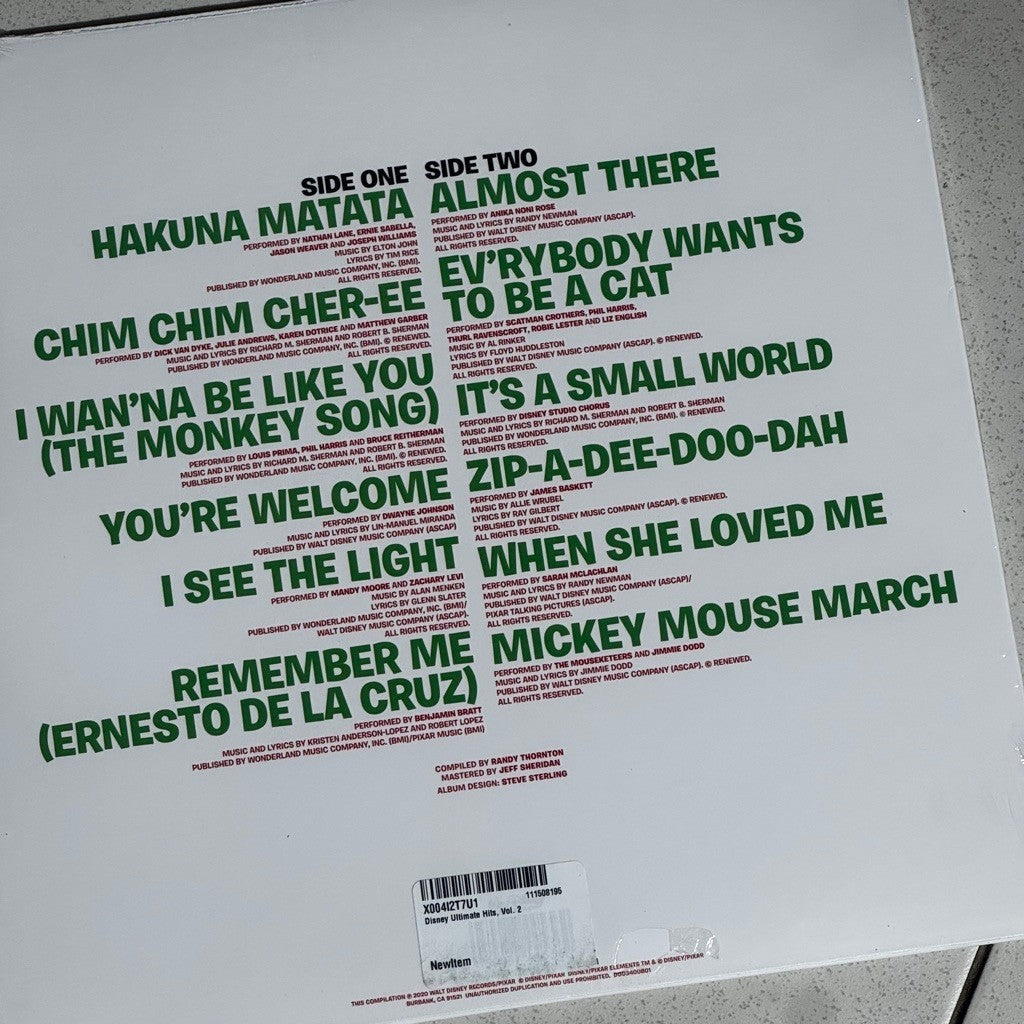Disney Ultimate Hits Vol. 2 Vinyl Record LP