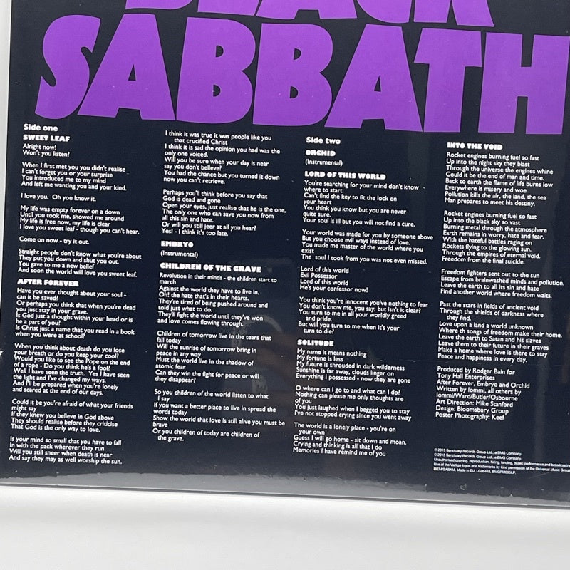 Master of Reality by Black Sabbath Vinyl Record LP