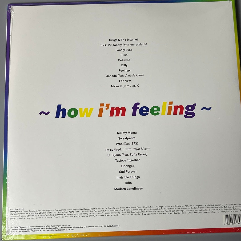 How I'm Feeling by Lauv Vinyl Record LP (Clear Vinyl)